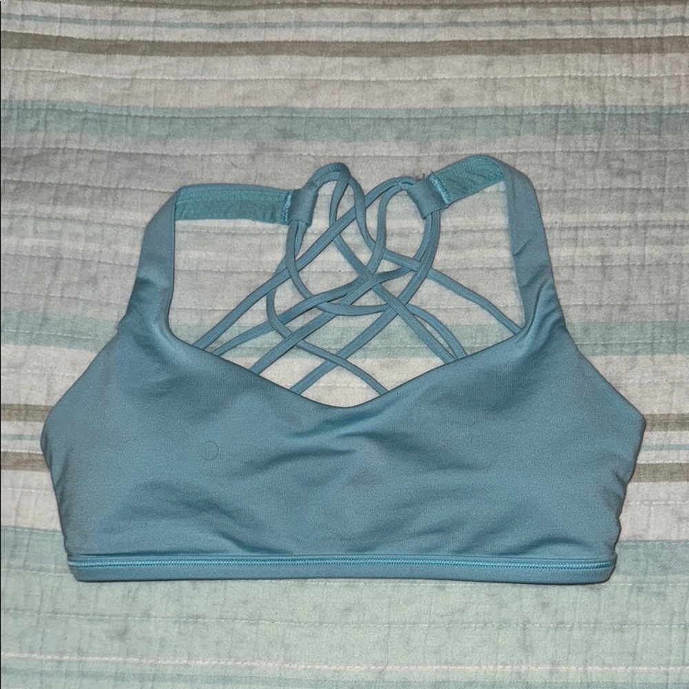 LULULEMON LIGHT BLUE FREE TO BE WILD SPORTS BRA